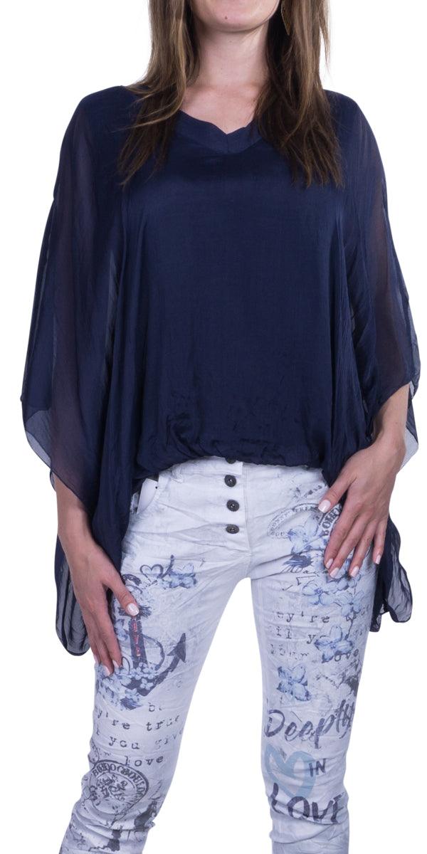 Seta Anna Blouse - Gigi Moda - Made in Italy # 100% Silk, Blouse, Gigi Moda, italian top, Made in Italy, OS, Silk, Top, washable