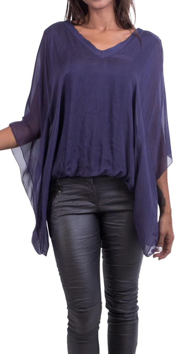 Seta Anna Blouse - Gigi Moda - Made in Italy # 100% Silk, Blouse, Gigi Moda, italian top, Made in Italy, OS, Silk, Top, washable