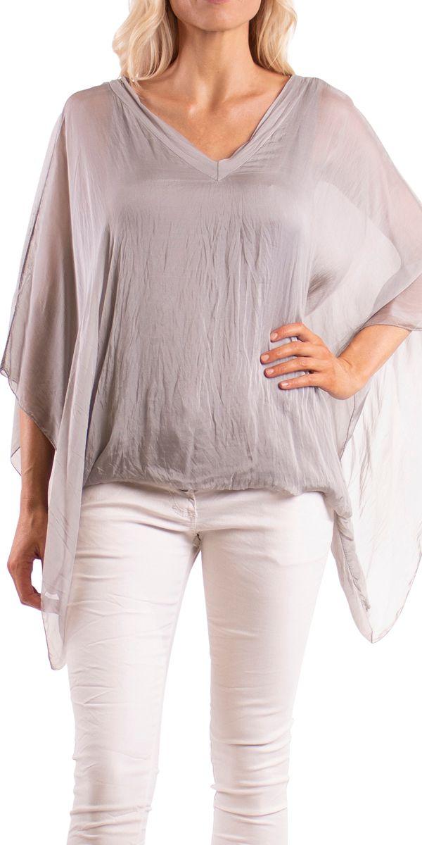 Seta Anna Blouse - Gigi Moda - Made in Italy # 100% Silk, Blouse, Gigi Moda, italian top, Made in Italy, OS, Silk, Top, washable