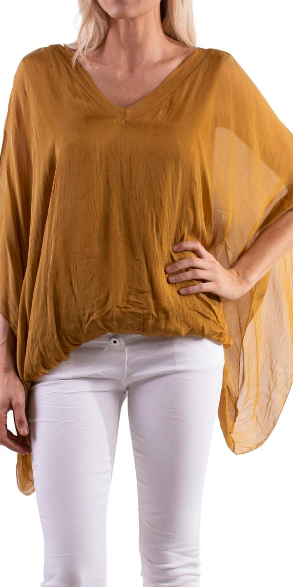 Seta Anna Blouse - Gigi Moda - Made in Italy # 100% Silk, Blouse, Gigi Moda, italian top, Made in Italy, OS, Silk, Top, washable