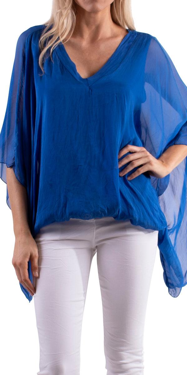 Seta Anna Blouse - Gigi Moda - Made in Italy # 100% Silk, Blouse, Gigi Moda, italian top, Made in Italy, OS, Silk, Top, washable
