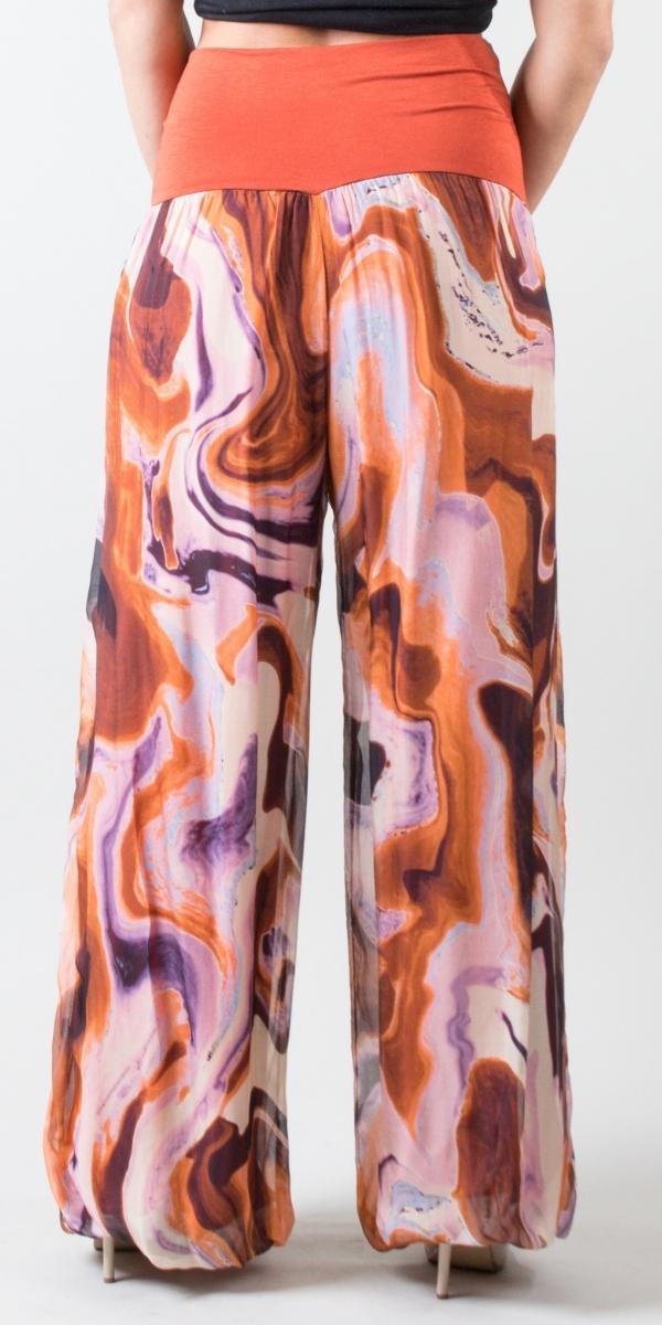 Aspen Marble Pant - Gigi Moda - Made in Italy # 100% Silk, Balloon Hem, balloon pants, feminine, flowy, Gigi Moda, Made in Italy, palazzo, resort, resort wear, shop gigi moda, spring, summer, woman, women clothes