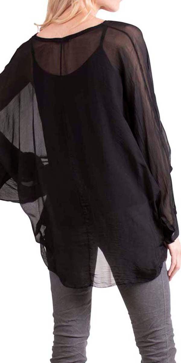 Ryana Blouse - Gigi Moda - Made in Italy # 100% Silk, balloon sleeve, cami, Gigi Moda, italian silk, long sleeve, Made in Italy, Silk top