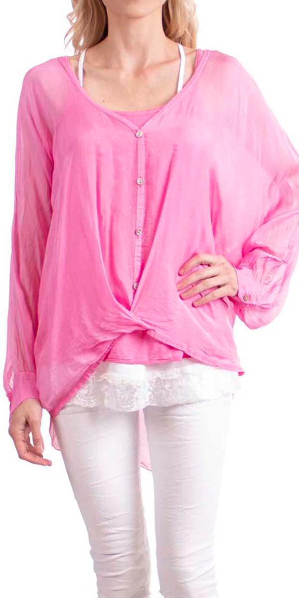 Ryana Blouse - Gigi Moda - Made in Italy # 100% Silk, balloon sleeve, cami, Gigi Moda, italian silk, long sleeve, Made in Italy, Silk top