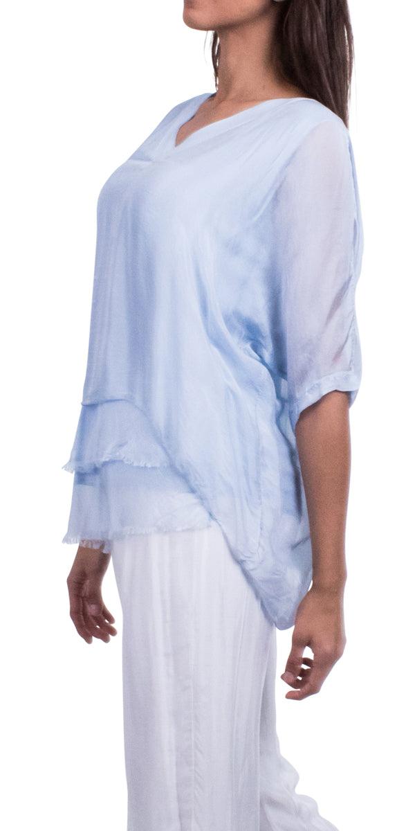 Diana Top - Gigi Moda - Made in Italy # 100% Silk, Blouse, free shipping, Gigi Moda, italian top, Made in Italy, OS, resort, resort wear, Silk, Top, washable