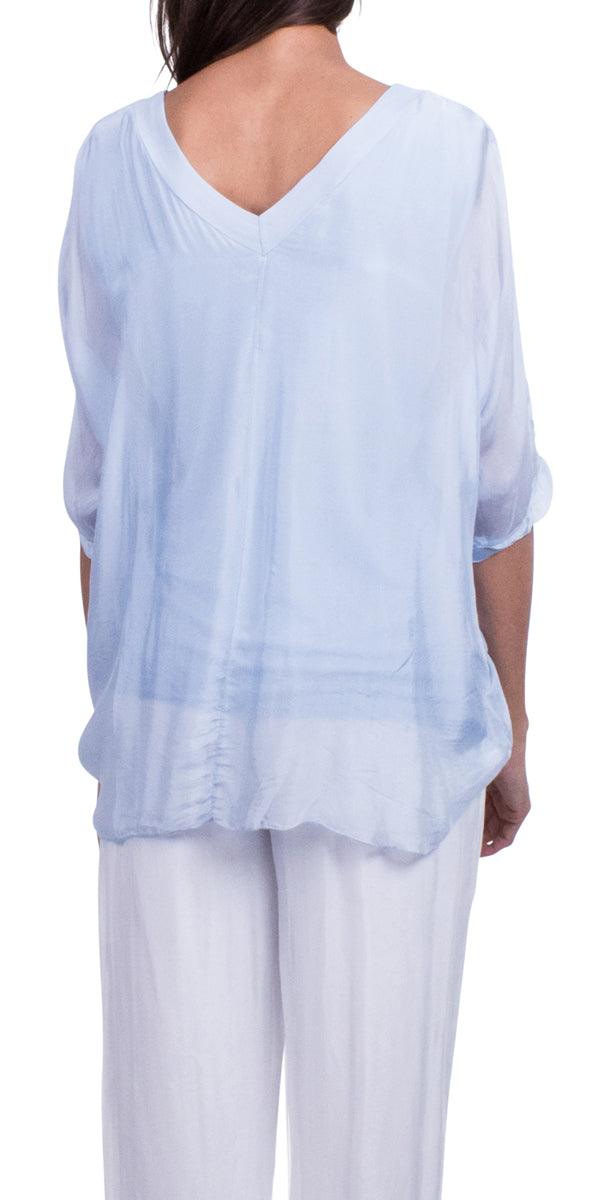 Diana Top - Gigi Moda - Made in Italy # 100% Silk, Blouse, free shipping, Gigi Moda, italian top, Made in Italy, OS, resort, resort wear, Silk, Top, washable