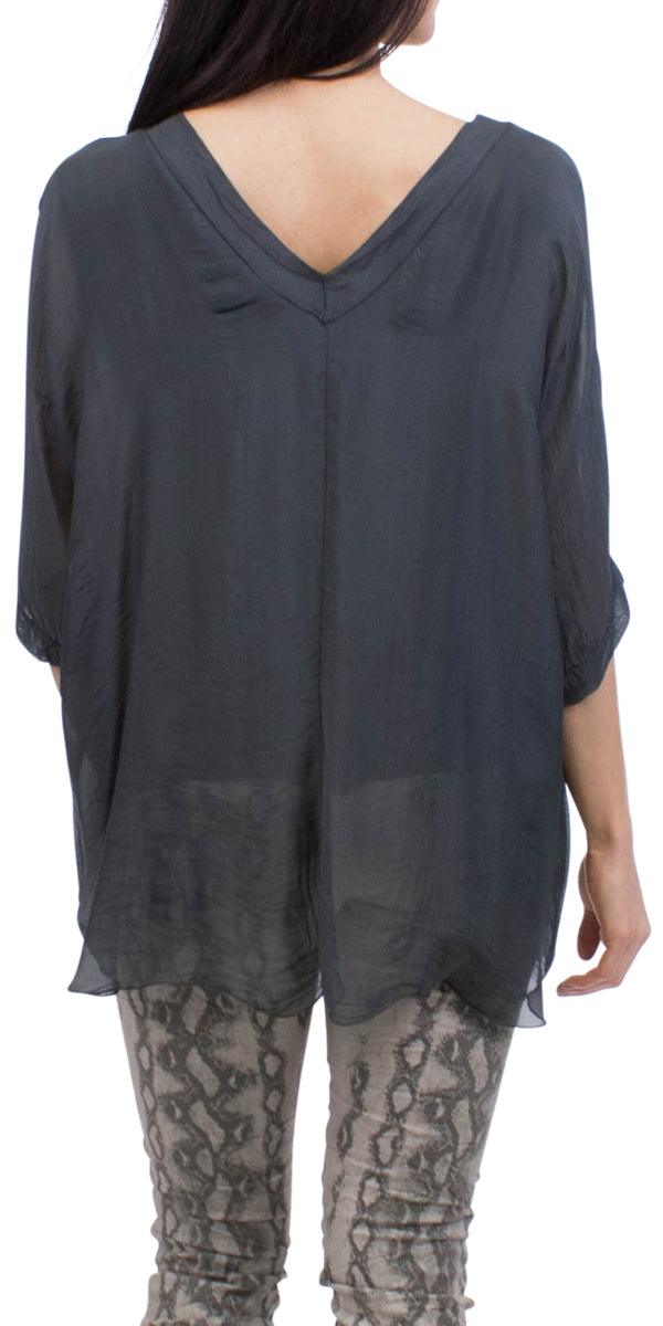 Diana Top - Gigi Moda - Made in Italy # 100% Silk, Blouse, free shipping, Gigi Moda, italian top, Made in Italy, OS, resort, resort wear, Silk, Top, washable