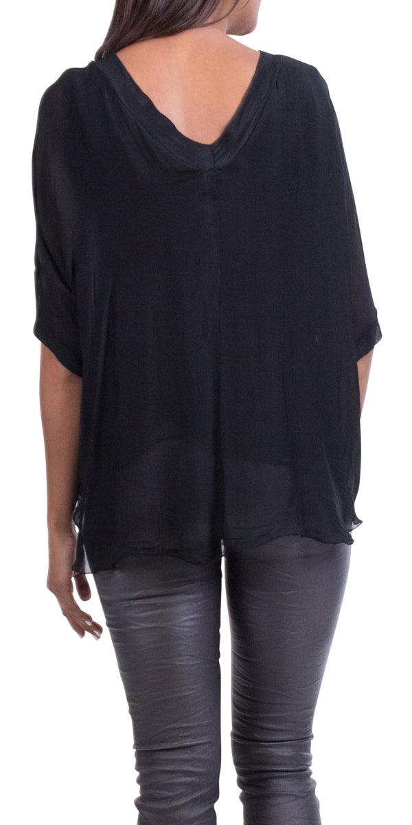 Diana Top - Gigi Moda - Made in Italy # 100% Silk, Blouse, free shipping, Gigi Moda, italian top, Made in Italy, OS, resort, resort wear, Silk, Top, washable