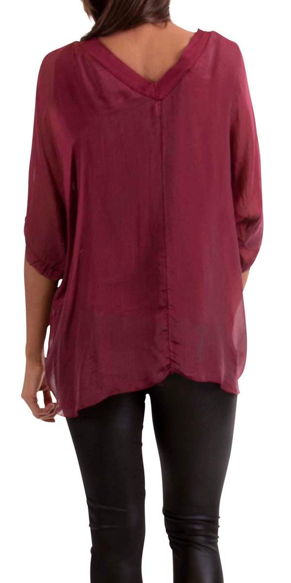 Diana Top - Gigi Moda - Made in Italy # 100% Silk, Blouse, free shipping, Gigi Moda, italian top, Made in Italy, OS, resort, resort wear, Silk, Top, washable