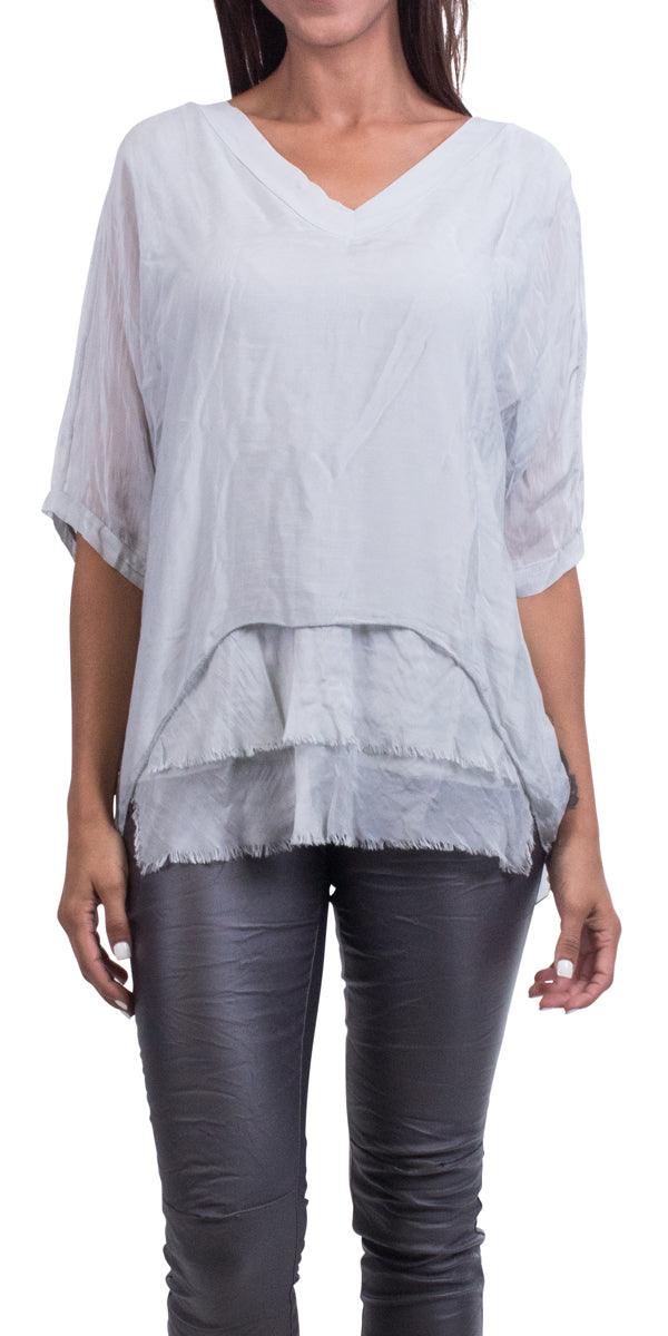 Diana Top - Gigi Moda - Made in Italy # 100% Silk, Blouse, free shipping, Gigi Moda, italian top, Made in Italy, OS, resort, resort wear, Silk, Top, washable