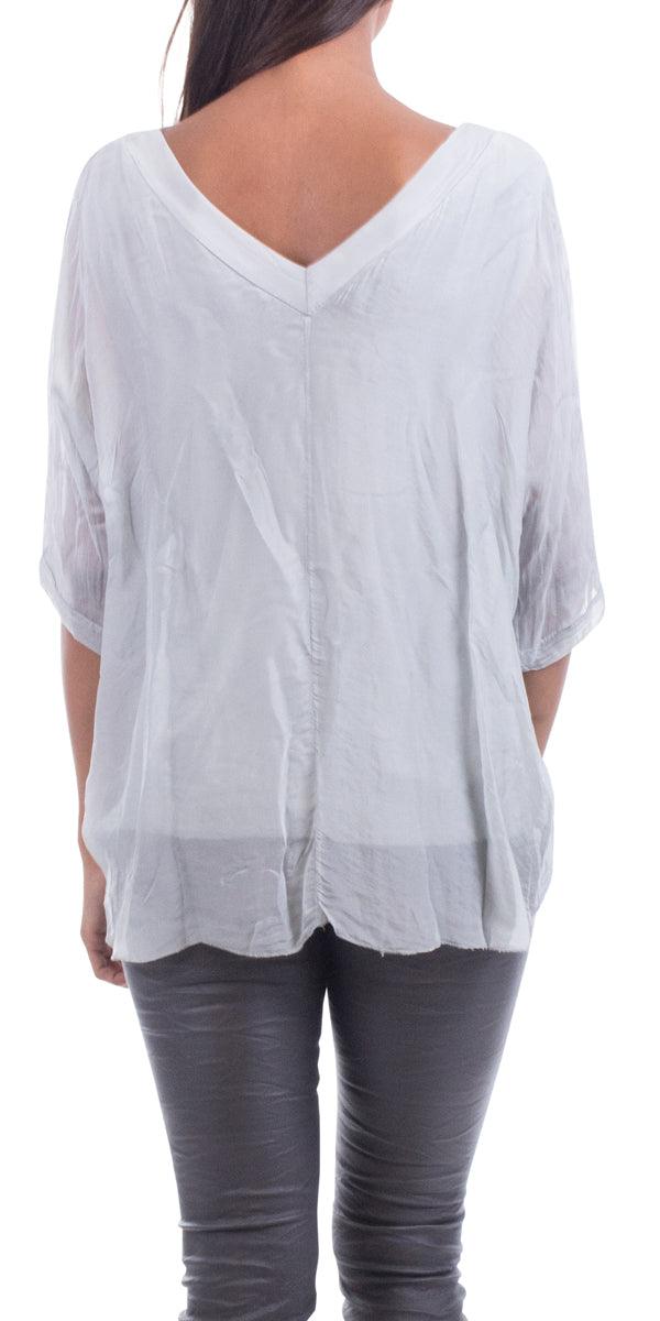 Diana Top - Gigi Moda - Made in Italy # 100% Silk, Blouse, free shipping, Gigi Moda, italian top, Made in Italy, OS, resort, resort wear, Silk, Top, washable