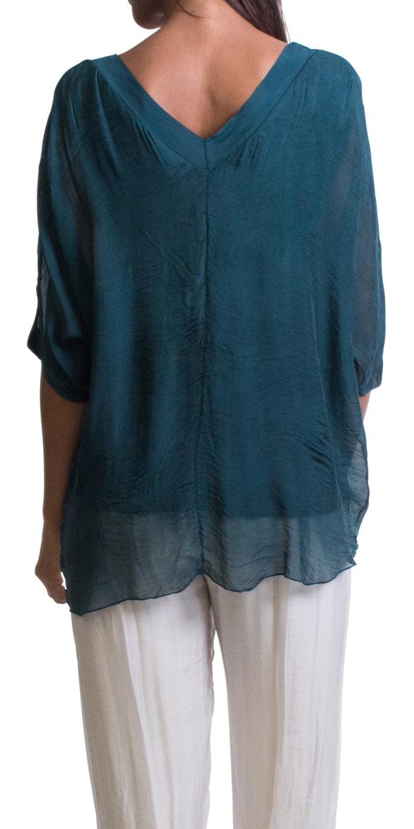 Diana Top - Gigi Moda - Made in Italy # 100% Silk, Blouse, free shipping, Gigi Moda, italian top, Made in Italy, OS, resort, resort wear, Silk, Top, washable