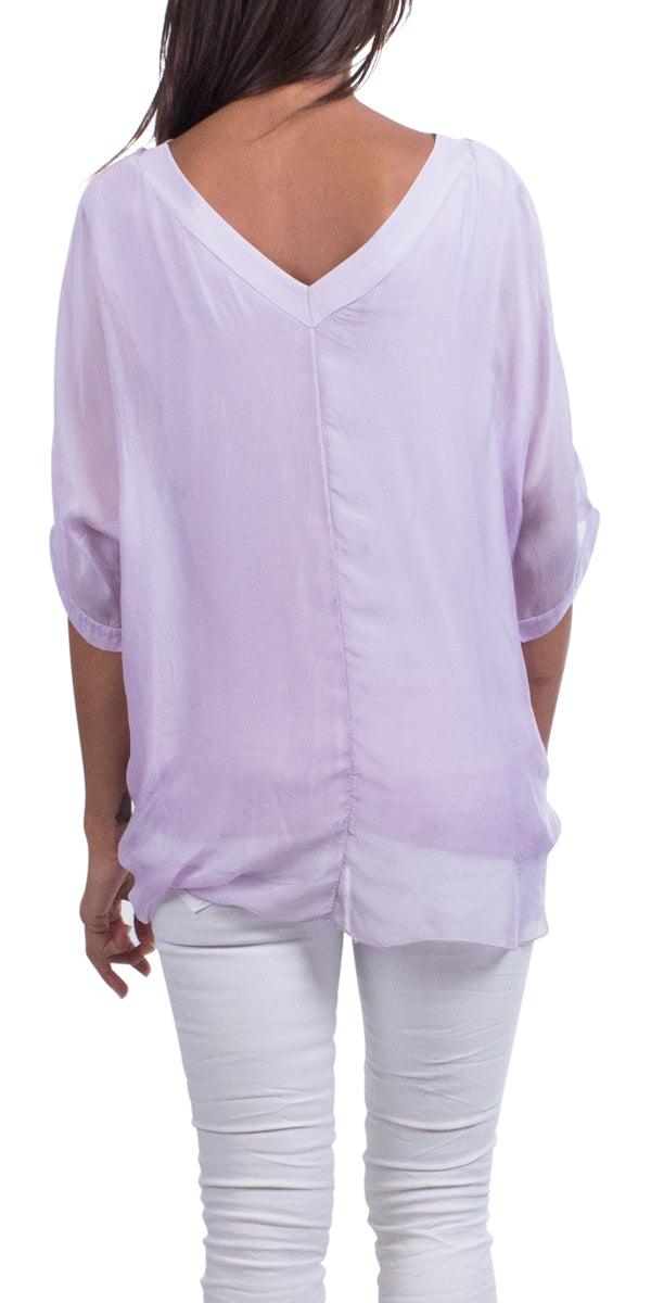 Diana Top - Gigi Moda - Made in Italy # 100% Silk, Blouse, free shipping, Gigi Moda, italian top, Made in Italy, OS, resort, resort wear, Silk, Top, washable