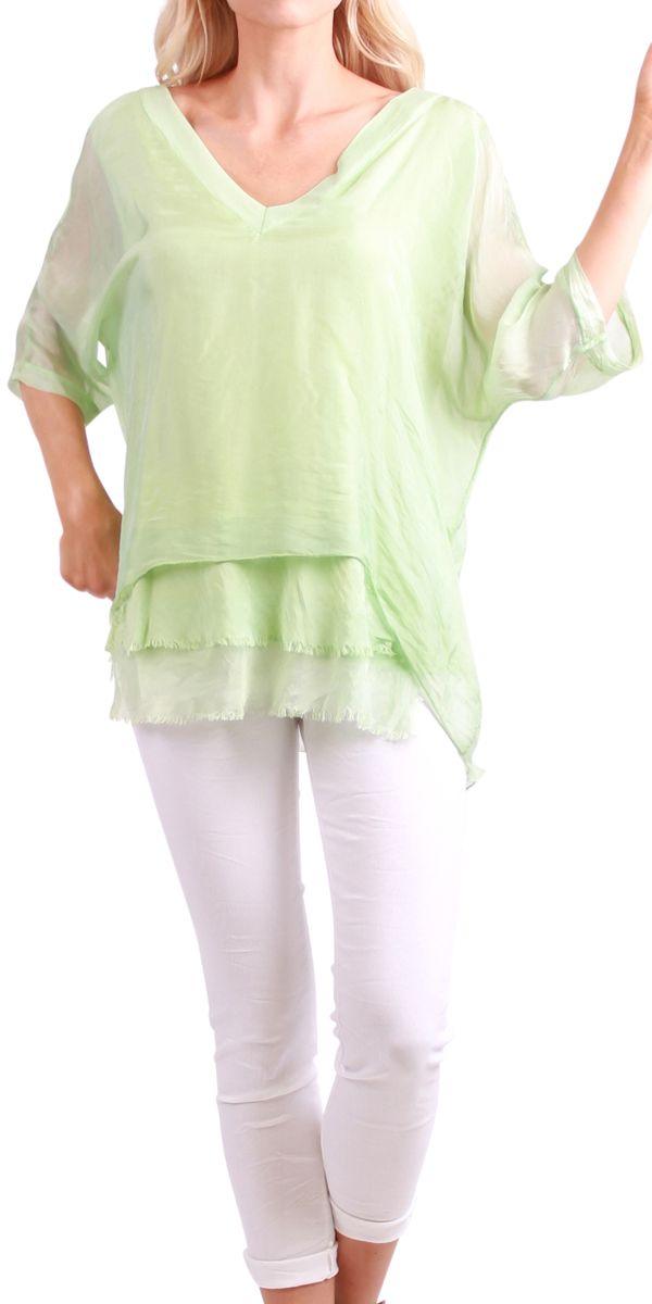 Diana Top - Gigi Moda - Made in Italy # 100% Silk, Blouse, free shipping, Gigi Moda, italian top, Made in Italy, OS, resort, resort wear, Silk, Top, washable