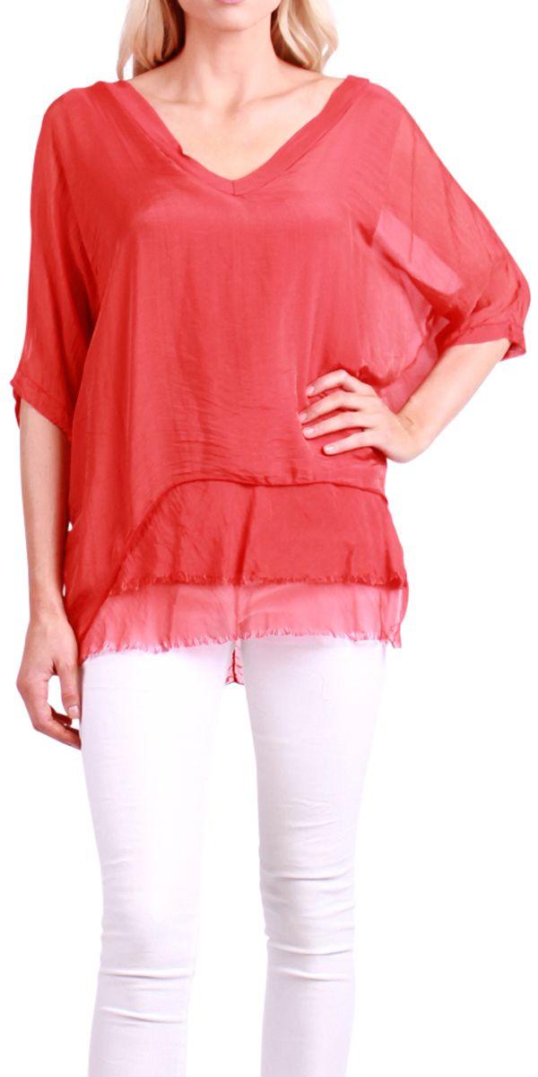 Diana Top - Gigi Moda - Made in Italy # 100% Silk, Blouse, free shipping, Gigi Moda, italian top, Made in Italy, OS, resort, resort wear, Silk, Top, washable