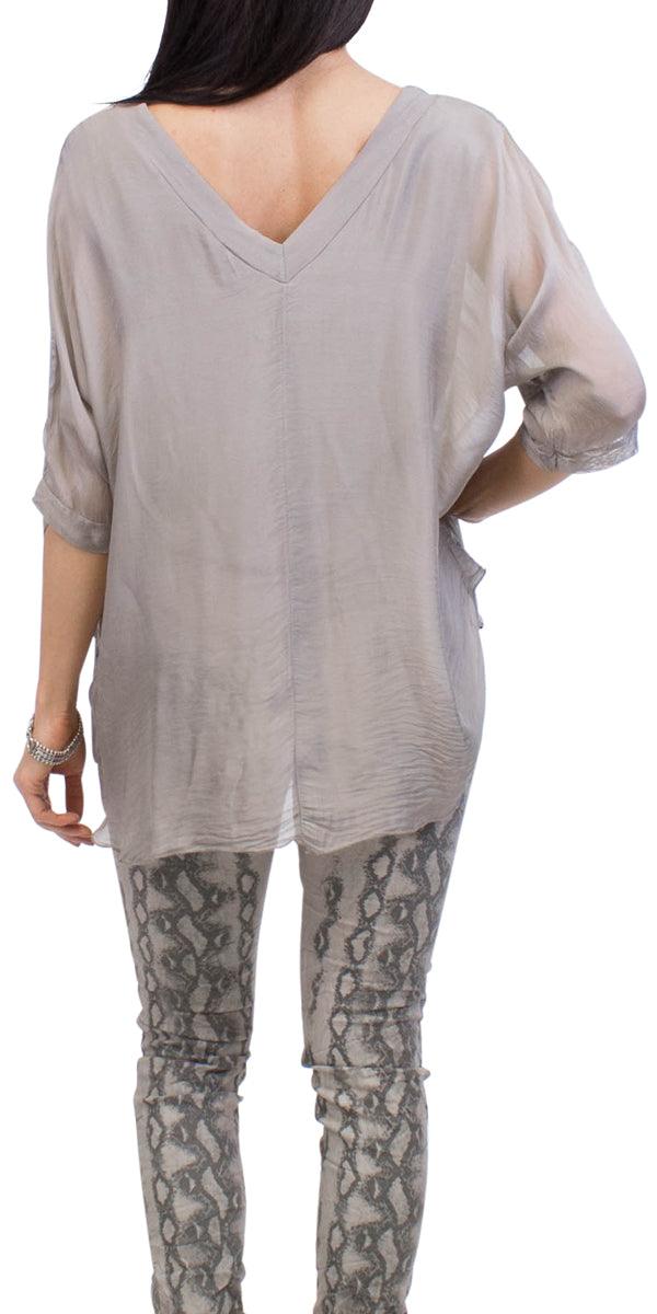 Diana Top - Gigi Moda - Made in Italy # 100% Silk, Blouse, free shipping, Gigi Moda, italian top, Made in Italy, OS, resort, resort wear, Silk, Top, washable