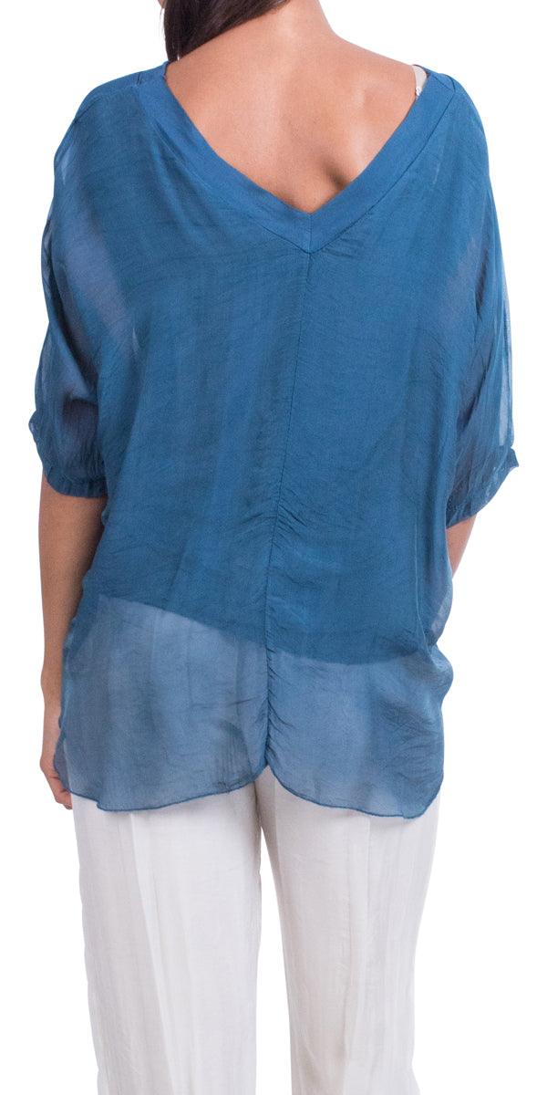Diana Top - Gigi Moda - Made in Italy # 100% Silk, Blouse, free shipping, Gigi Moda, italian top, Made in Italy, OS, resort, resort wear, Silk, Top, washable