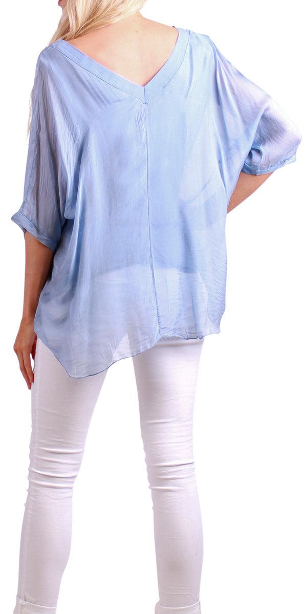 Diana Top - Gigi Moda - Made in Italy # 100% Silk, Blouse, free shipping, Gigi Moda, italian top, Made in Italy, OS, resort, resort wear, Silk, Top, washable