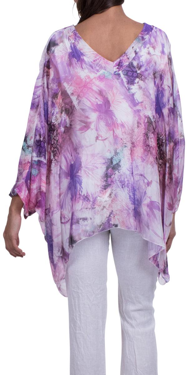 Adele Silk Tunic - Gigi Moda - Made in Italy # 100% Silk, clothing for women, Italian Clothing, italian silk blouse, italian silk top, italian silk tunic, italian tunic, silk tunic