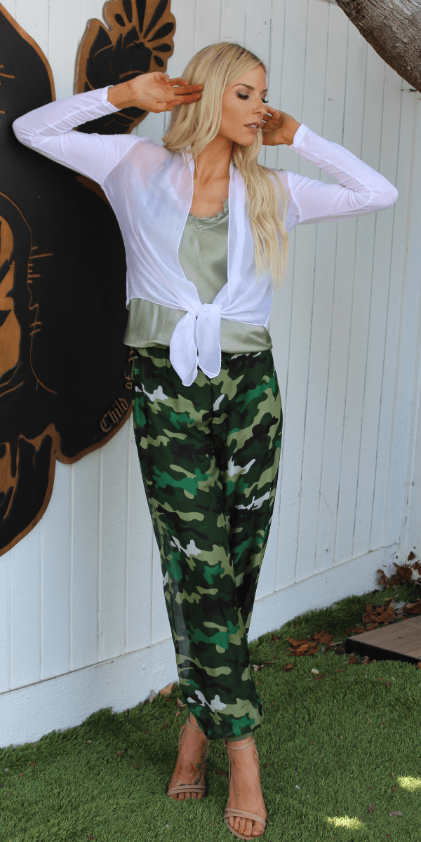 Petrella Camo Jogger Pant - Gigi Moda - Made in Italy # 100% Silk, Made in Italy, Pants, resort wear, Silk, spring, summer