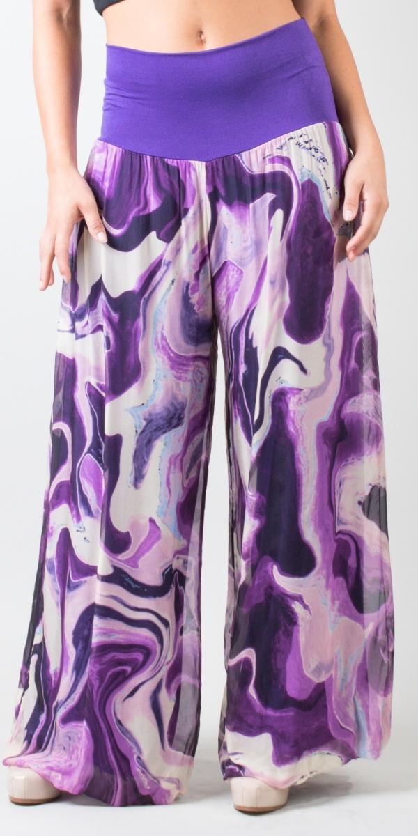 Aspen Marble Pant - Gigi Moda - Made in Italy # 100% Silk, Balloon Hem, balloon pants, feminine, flowy, Gigi Moda, Made in Italy, palazzo, resort, resort wear, shop gigi moda, spring, summer, woman, women clothes