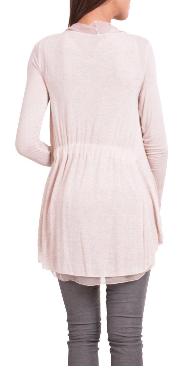 Pia Cardigan - Gigi Moda - Made in Italy # Cardigan, fall, Gigi Moda, italian top, Jacket, Knit, Made in Italy, one size, OS, resort wear, Ruffle, Silk, Sleeves, spring, summer, washable