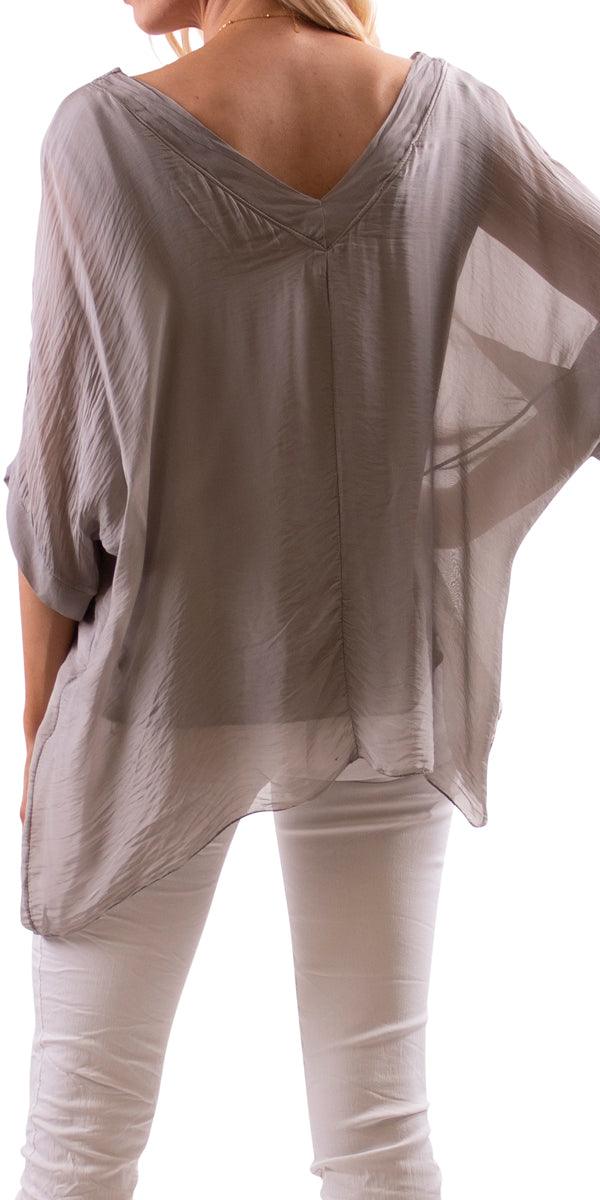 Lizane Blouse - Gigi Moda - Made in Italy # 100% Silk, Black, Blouse, blue, clothing for women, Comfortable, comfy, cream, double V neck, Gigi Moda, gigi moda. made in italy, gigimoda, italian blouse, italian boutique, italian brand, italian clothes, Italian Clothing, italian silk, layered, Layers, Made in Italy, one size, online shopping, OS, pink, resort, resort wear, shop gigi moda, shop online, Silk, silk blouse, Top, v-neck, washable, white