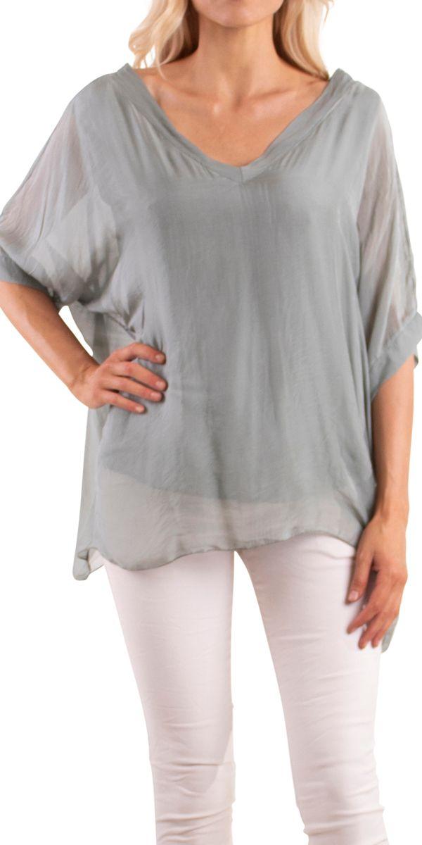 Lizane Blouse - Gigi Moda - Made in Italy # 100% Silk, Black, Blouse, blue, clothing for women, Comfortable, comfy, cream, double V neck, Gigi Moda, gigi moda. made in italy, gigimoda, italian blouse, italian boutique, italian brand, italian clothes, Italian Clothing, italian silk, layered, Layers, Made in Italy, one size, online shopping, OS, pink, resort, resort wear, shop gigi moda, shop online, Silk, silk blouse, Top, v-neck, washable, white