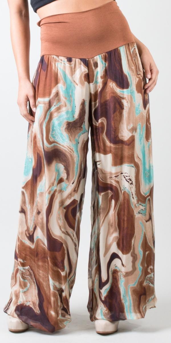 Aspen Marble Pant - Gigi Moda - Made in Italy # 100% Silk, Balloon Hem, balloon pants, feminine, flowy, Gigi Moda, Made in Italy, palazzo, resort, resort wear, shop gigi moda, spring, summer, woman, women clothes