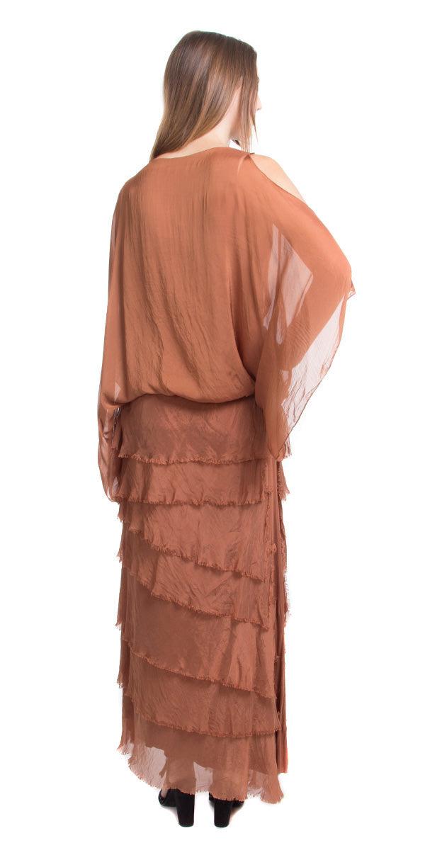 Siena Maxi Skirt - Gigi Moda - Made in Italy # 8601, Free Shipping, Gigi Moda, Made in Italy, OS, Ruffle, Silk