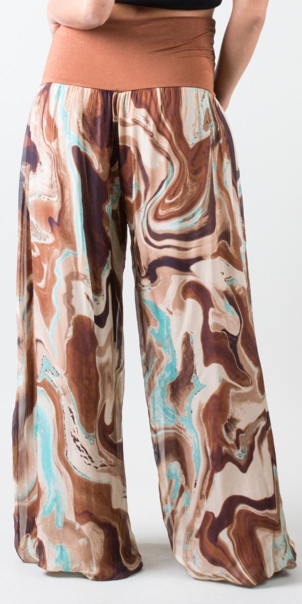 Aspen Marble Pant - Gigi Moda - Made in Italy # 100% Silk, Balloon Hem, balloon pants, feminine, flowy, Gigi Moda, Made in Italy, palazzo, resort, resort wear, shop gigi moda, spring, summer, woman, women clothes