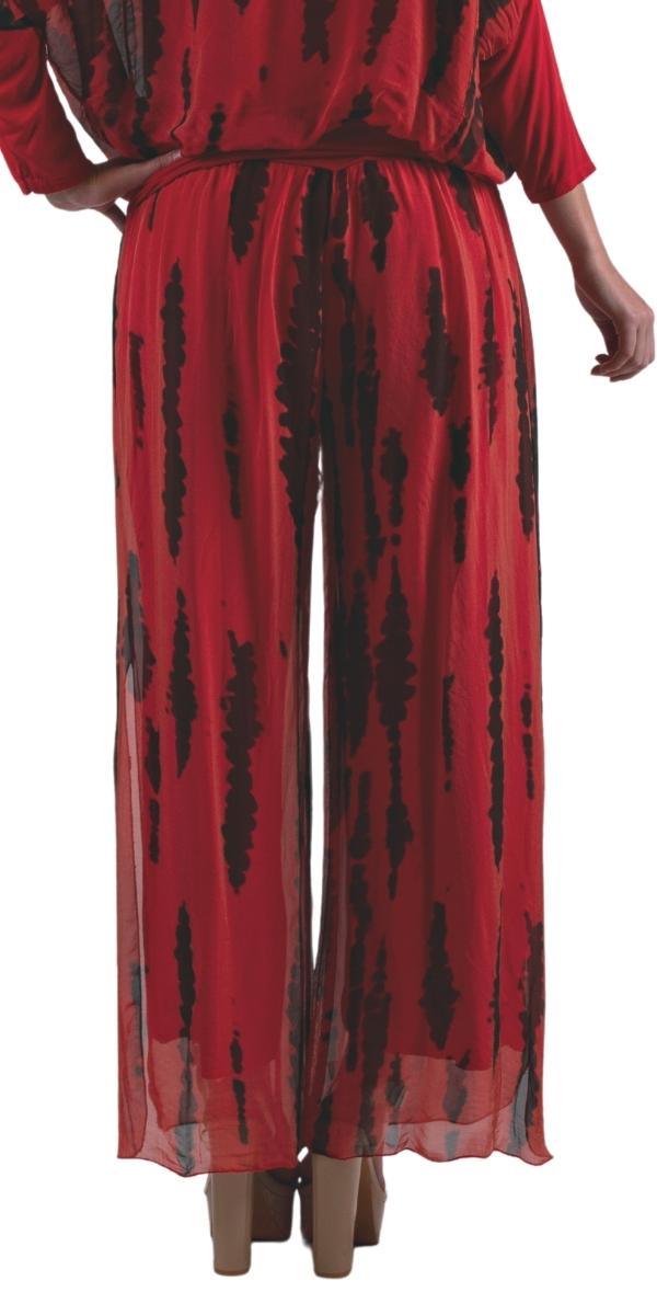 Jasmin Stripe Tie-Dye slit Pant - Gigi Moda - Made in Italy # 100% Silk, italian silk, italiansilk, Silk, silk pants, stripe, stripes, Tie Dye