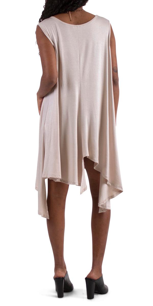 Squalo Jersey Tank Dress - Gigi Moda - Made in Italy # dress, gigi moda, jersey, loungewear, sharkbite hemline, shirt dress, sleeveless, soft, tank dress, viscose