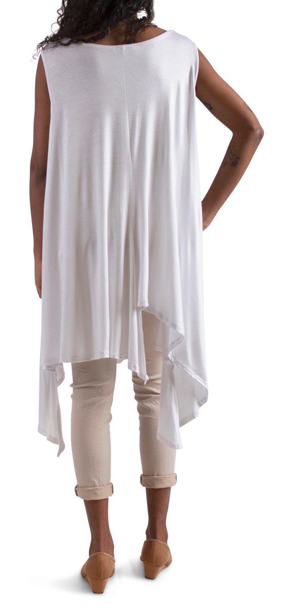 Squalo Jersey Tank Dress - Gigi Moda - Made in Italy # dress, gigi moda, jersey, loungewear, sharkbite hemline, shirt dress, sleeveless, soft, tank dress, viscose