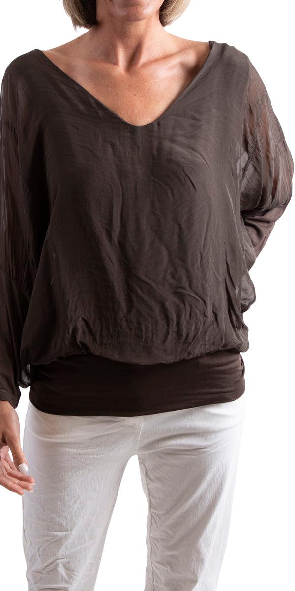 Cavoli Blouse - Gigi Moda - Made in Italy # 100% Silk, Blouse, fall, italian silk, italian top, Made in Italy, Silk, Silk top, Top