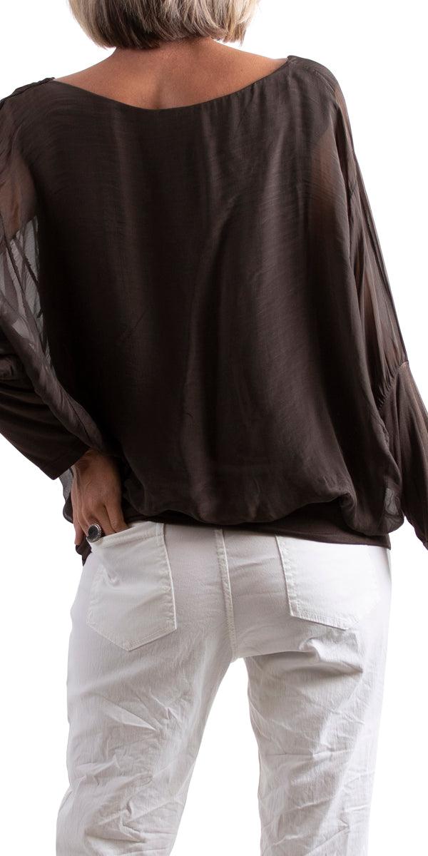 Cavoli Blouse - Gigi Moda - Made in Italy # 100% Silk, Blouse, fall, italian silk, italian top, Made in Italy, Silk, Silk top, Top