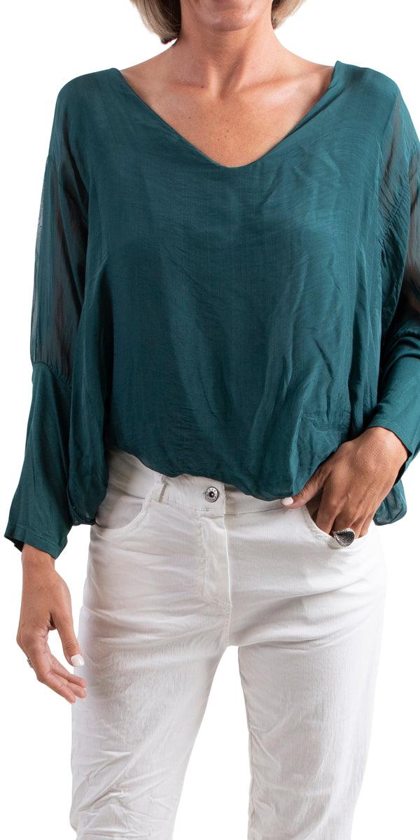 Cavoli Blouse - Gigi Moda - Made in Italy # 100% Silk, Blouse, fall, italian silk, italian top, Made in Italy, Silk, Silk top, Top