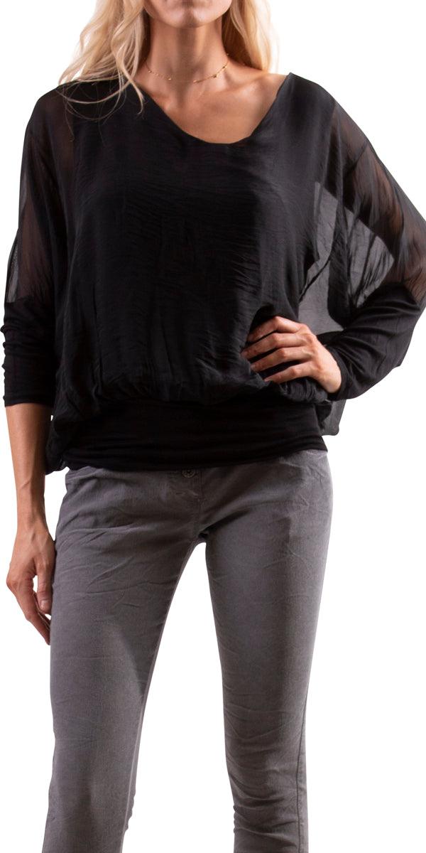 Cavoli Blouse - Gigi Moda - Made in Italy # 100% Silk, Blouse, fall, italian silk, italian top, Made in Italy, Silk, Silk top, Top