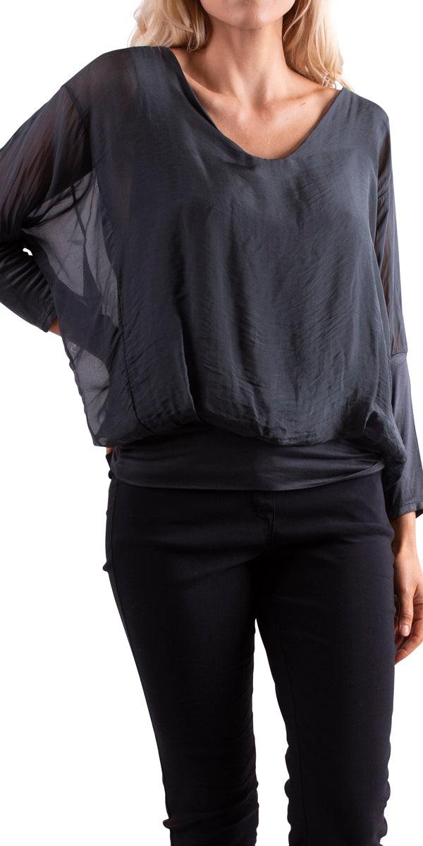Cavoli Blouse - Gigi Moda - Made in Italy # 100% Silk, Blouse, fall, italian silk, italian top, Made in Italy, Silk, Silk top, Top