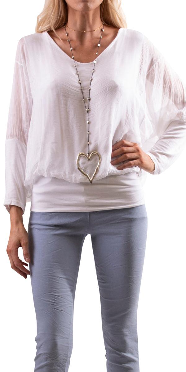 Cavoli Blouse - Gigi Moda - Made in Italy # 100% Silk, Blouse, fall, italian silk, italian top, Made in Italy, Silk, Silk top, Top