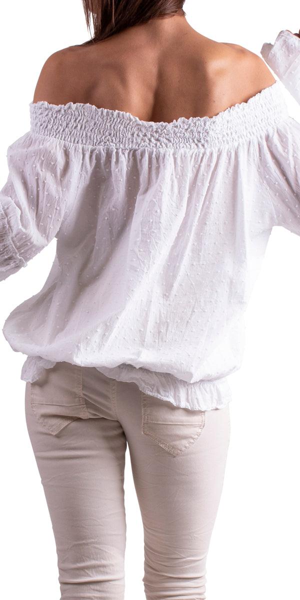 Lipari Blouse - Gigi Moda - Made in Italy # Blouse, Cotton, Gigi Moda, italian top, Made in Italy, one size, OS, resort, resort wear, summer, Top, washable