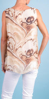 Fernanda Swirl Silk Top - Shop Gigi Moda - Made in Italy # 100% Silk, Blouse, Gigi Moda, Made in Italy, one size, Silk, silk blouse, Silk top, Sleeveless, sleeveless top, swirl print, tank, Top