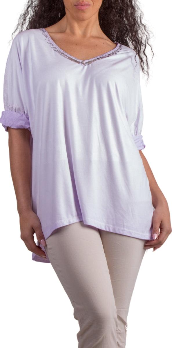 Clio Top - Gigi Moda - Made in Italy # fall, faux suede, Gigi Moda, gigi moda. made in italy, italian top, long sleeves, metallic, shop gigi moda, sweater, Top, V Neck, v-neck top