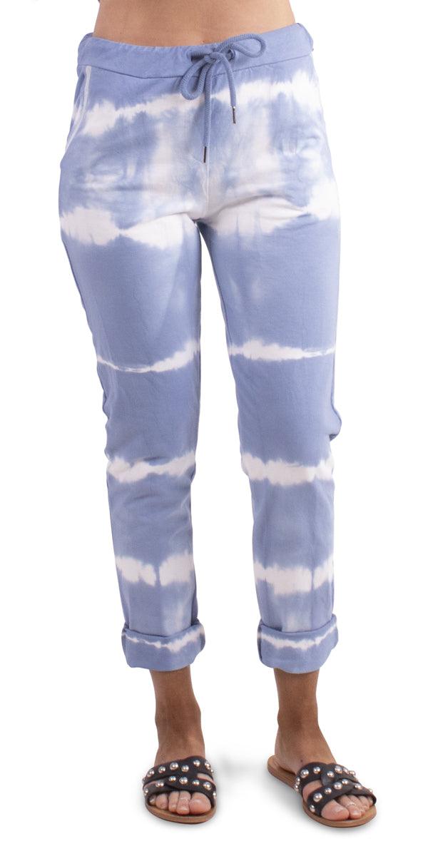 Breanna Pant - Gigi Moda - Made in Italy # comfy pant, COMFY PANTS, cotton pants, Cropped pants, drawstring pant, drawstring pants, Italian pant, Pants, STRETCHY PANT, Tie Dye
