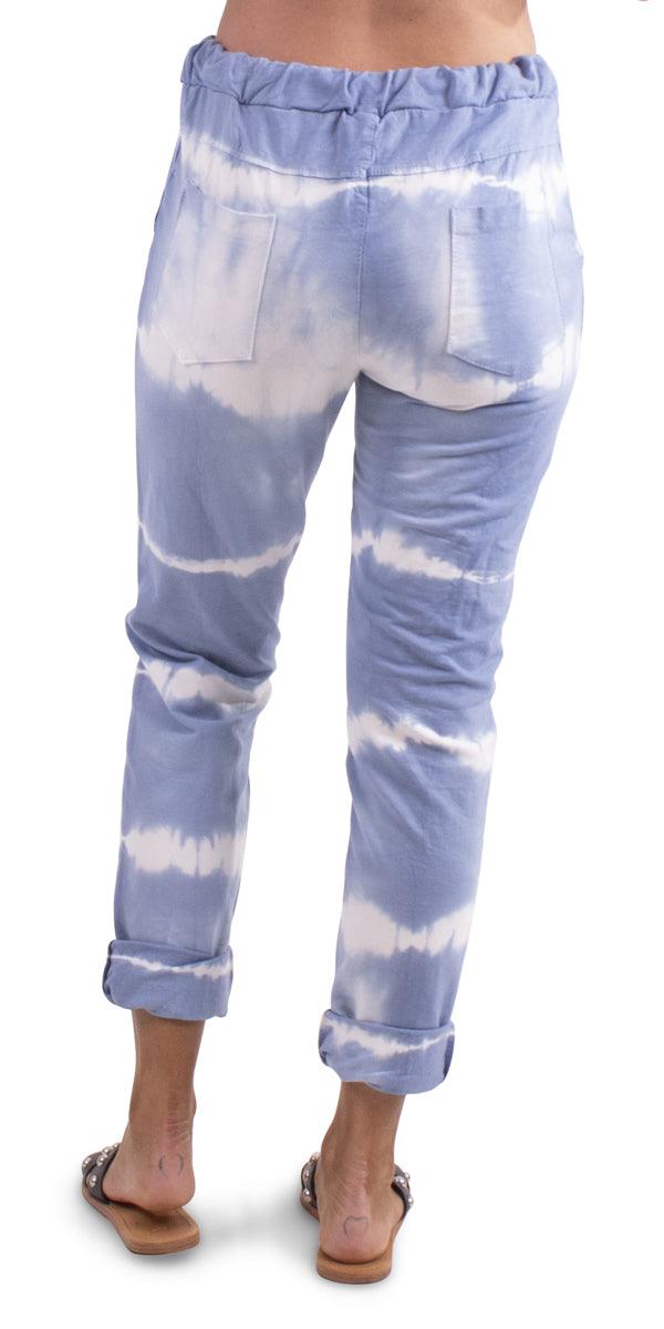 Breanna Pant - Gigi Moda - Made in Italy # comfy pant, COMFY PANTS, cotton pants, Cropped pants, drawstring pant, drawstring pants, Italian pant, Pants, STRETCHY PANT, Tie Dye