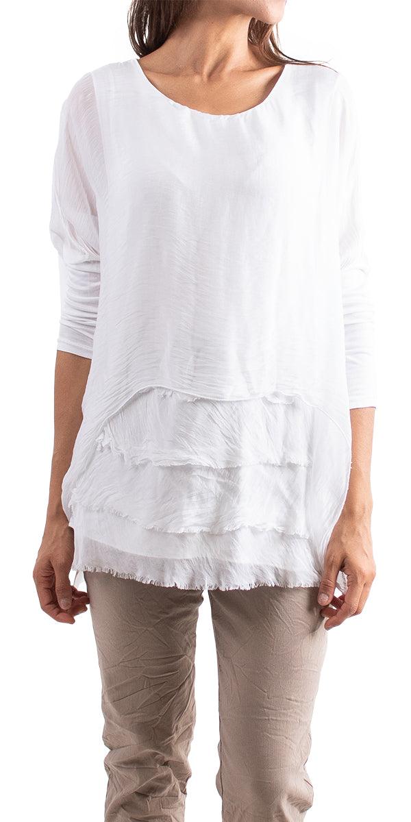 Sarno Silk Kaftan - Gigi Moda - Made in Italy # Comfortable fit, Cotton, Linen, made in italy, Short Sleeve top, Womens Clothing, Womens Tops