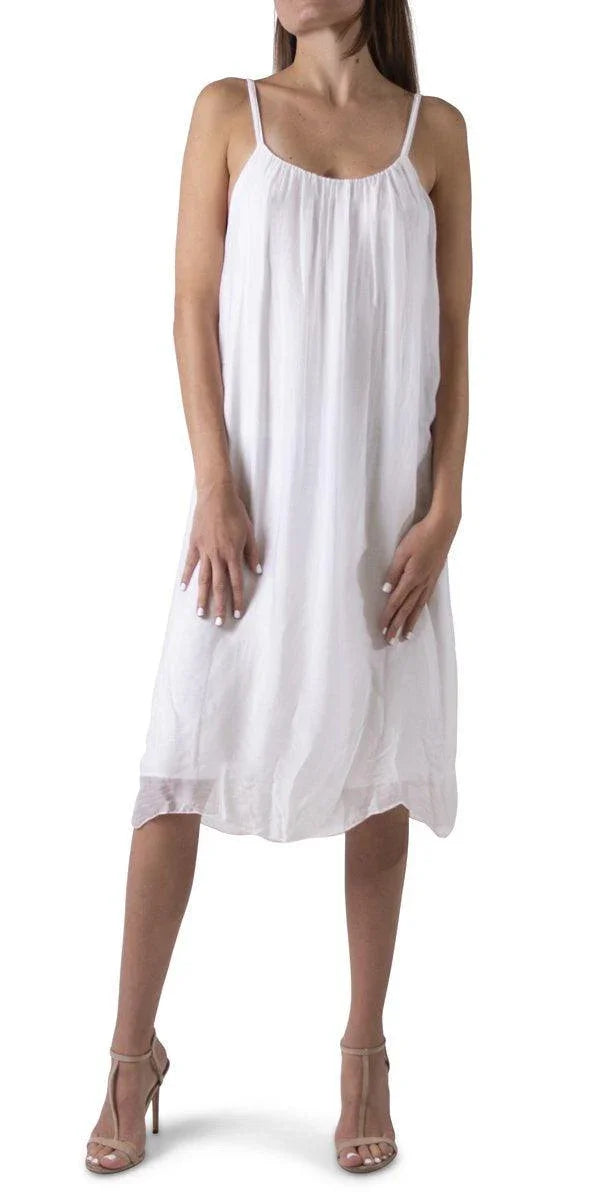 Jappy Silk Dress White Jappy Silk Dress White