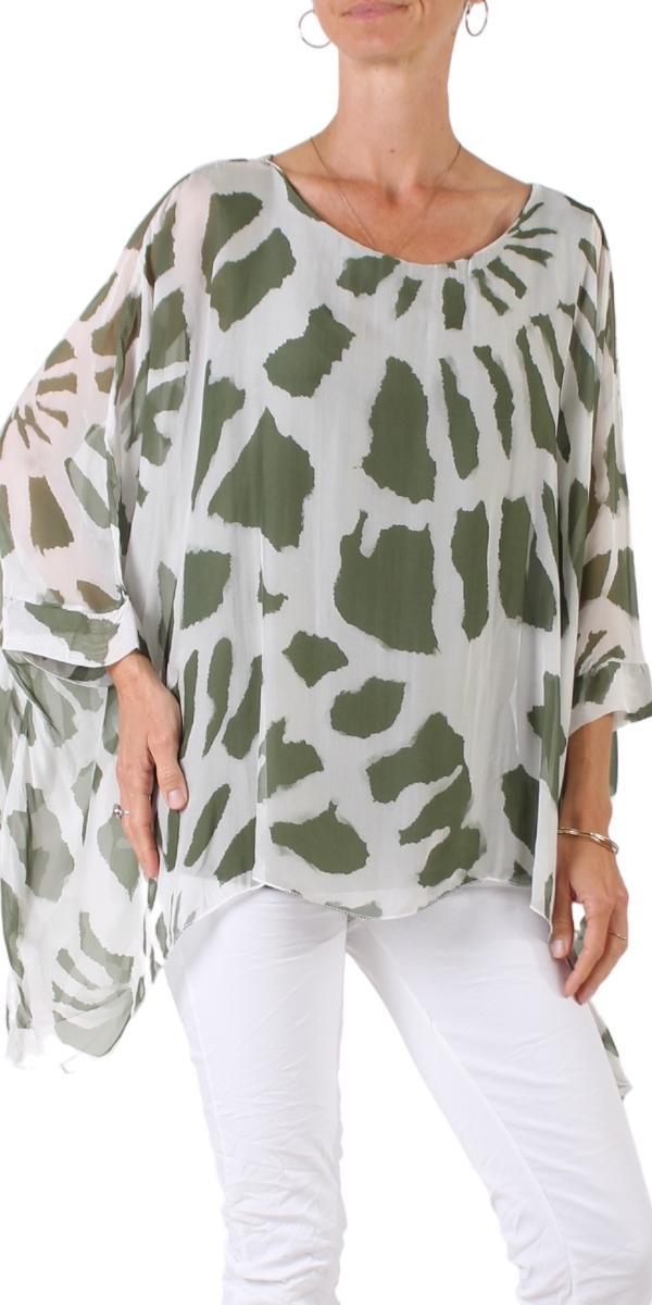 Seta Tie Dye Kaftan - Gigi Moda - Made in Italy # 100% Silk, Blouse, gigi moda, Kaftan, Made in Italy, OS, resort, resort wear, Silk, Tie Dye