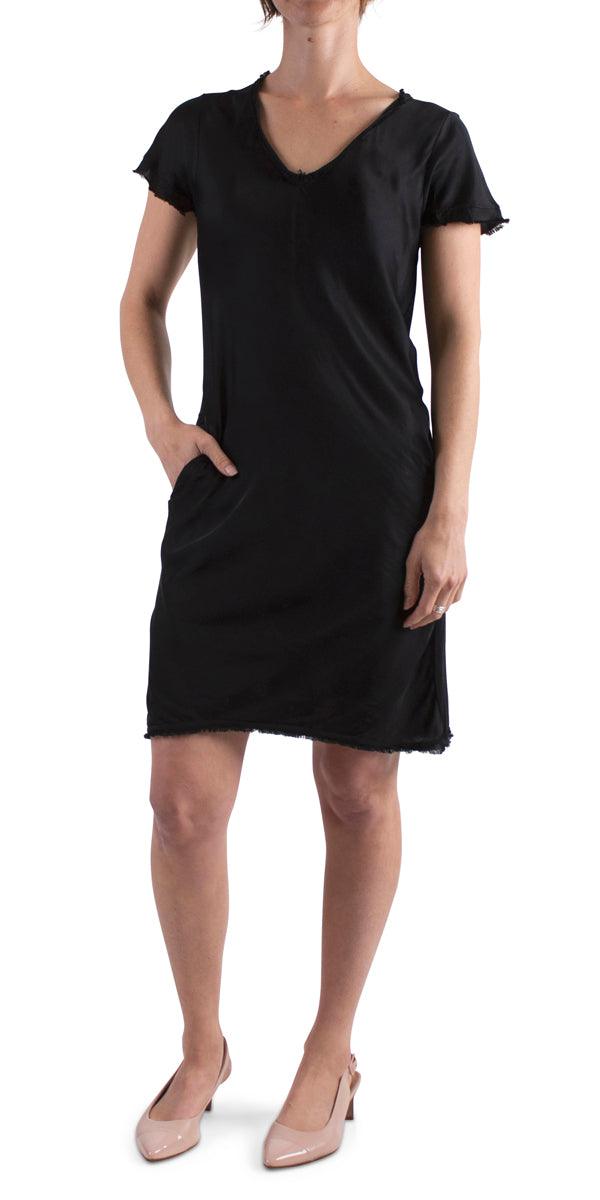 Maglietta Dress - Gigi Moda - Made in Italy # dress, free shipping, gigimoda, Made in Italy, pockets, raw edge, v neck