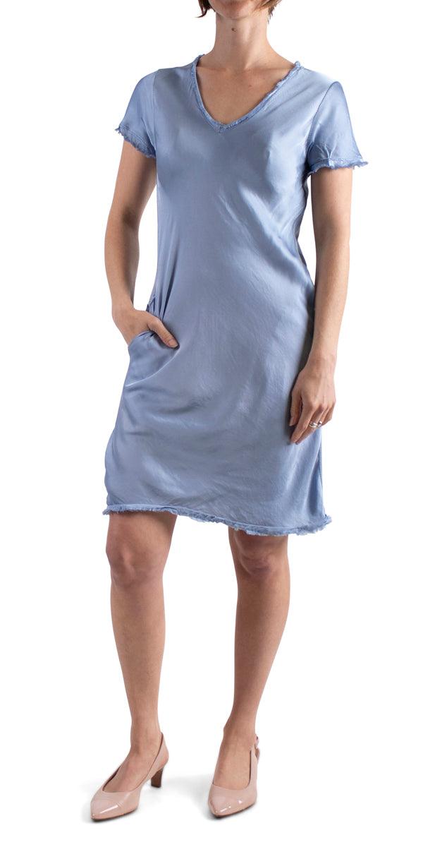 Maglietta Dress - Gigi Moda - Made in Italy # dress, free shipping, gigimoda, Made in Italy, pockets, raw edge, v neck